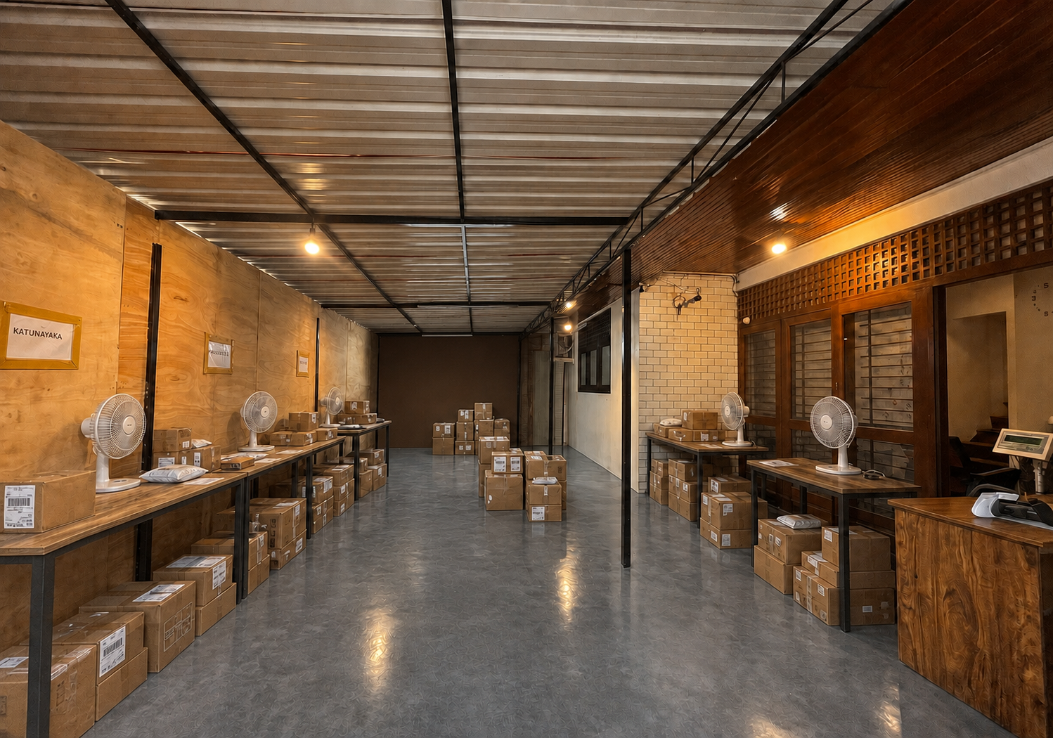 Shine Express warehouse with sorted packages ready for dispatch